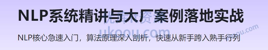 NLP系统精讲与大厂案例落地实战「高清原画」