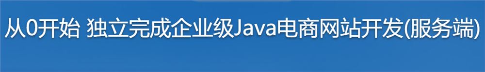 从0开始 独立完成企业级Java电商网站开发(服务端)【完结无密升级版】