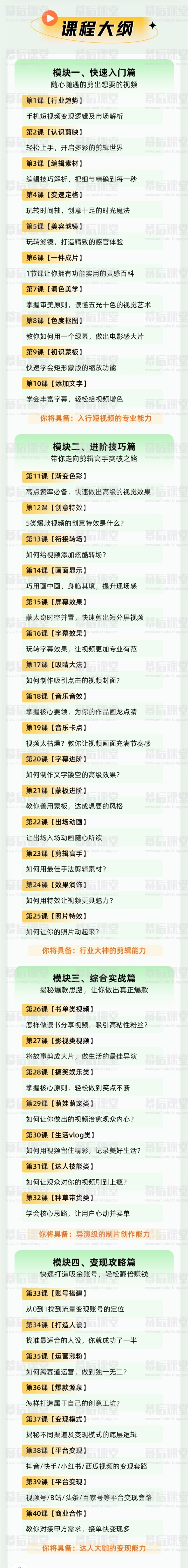 胡椒爆款短视频剪辑变现特训营2023培训课程视频百度网盘云