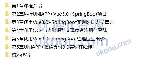 SpringBoot2.X+Vue+UniAPP，全栈开发医疗小程序「高清完整」