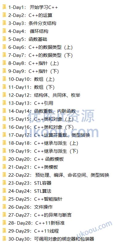 30天 零基础 系统化学会C++