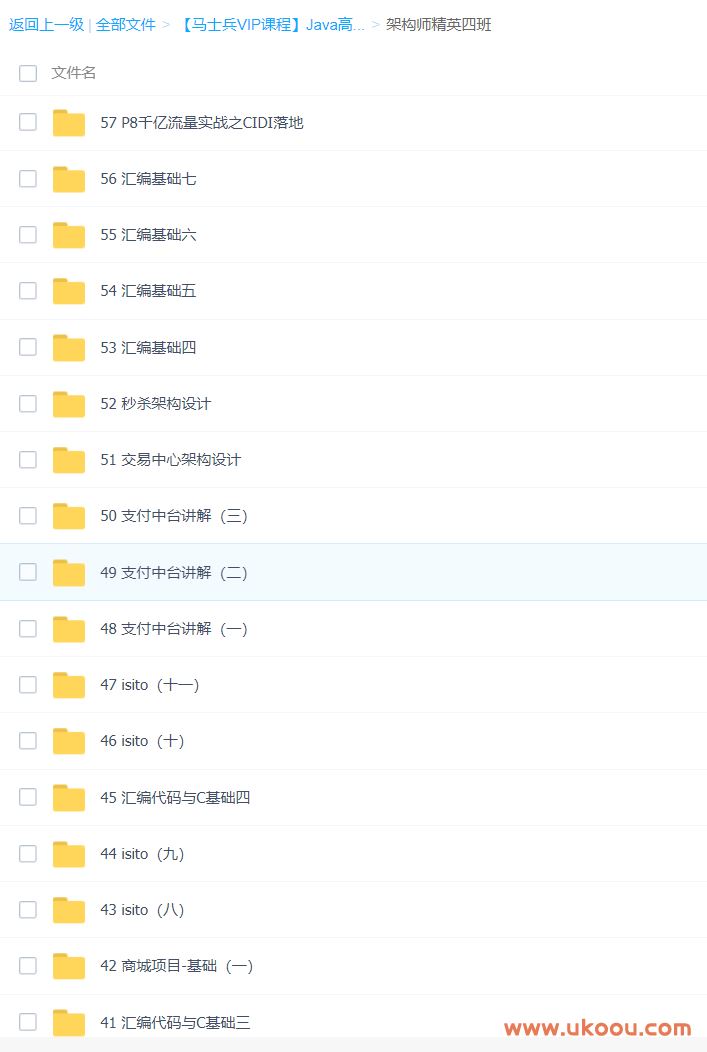 【马士兵VIP课程】马士兵MCA Java高级互联网架构师网盘下载（包含1-7班，7班已更新到23章）