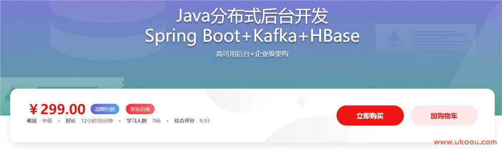 Java分布式后台开发 Spring Boot+Kafka+HBase「完结无密」