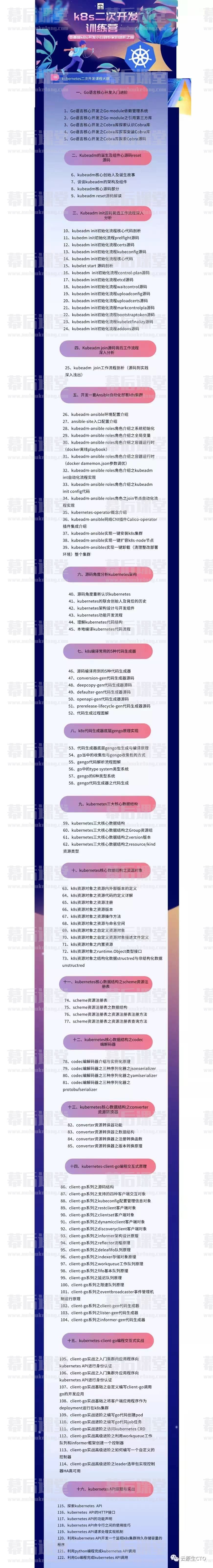 云原生CTOk8s二次开发专题课2023培训课程视频百度网盘云