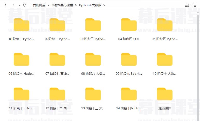 传智播客_黑马程序员python+大数据开发2022培训课程视频百度网盘云