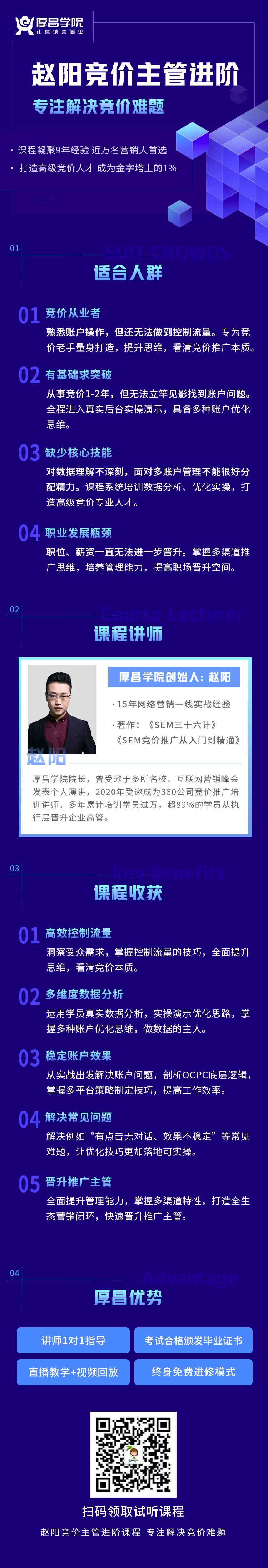 厚昌学院赵阳竞价主管进阶课程2022第35期培训视频百度网盘云