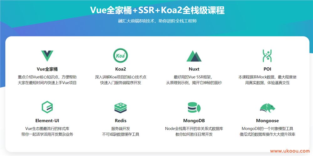 Vue全家桶+SSR+Koa2全栈开发美团网「完结无密」