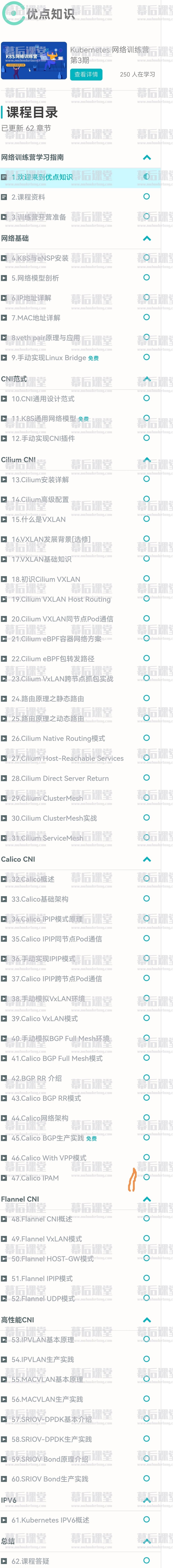 优点知识Kubernetes网络训练营第4期培训课程视频百度网盘云