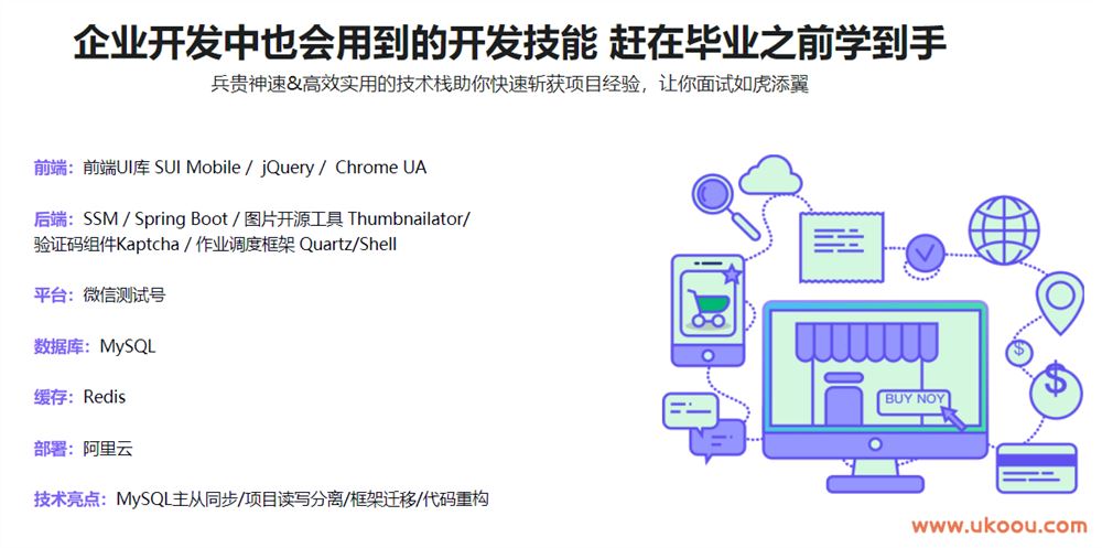 Java双版本（SSM到SpringBoot）校园商铺全栈开发「完结无密」