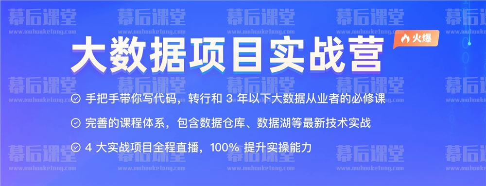 极客时间王超大数据项目实战营2023培训课程视频百度网盘云