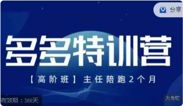 2023拼多多·特训营高阶班【9月13日更新】拼多多最新玩法技巧落地实操-83节