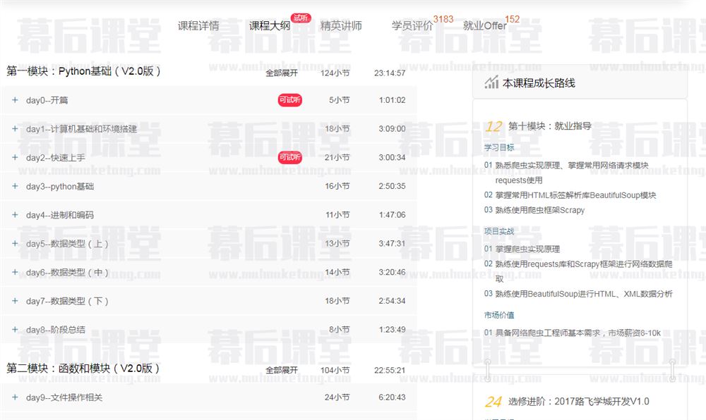 路飞学城Python全栈开发（中级）2023培训视频百度网盘云