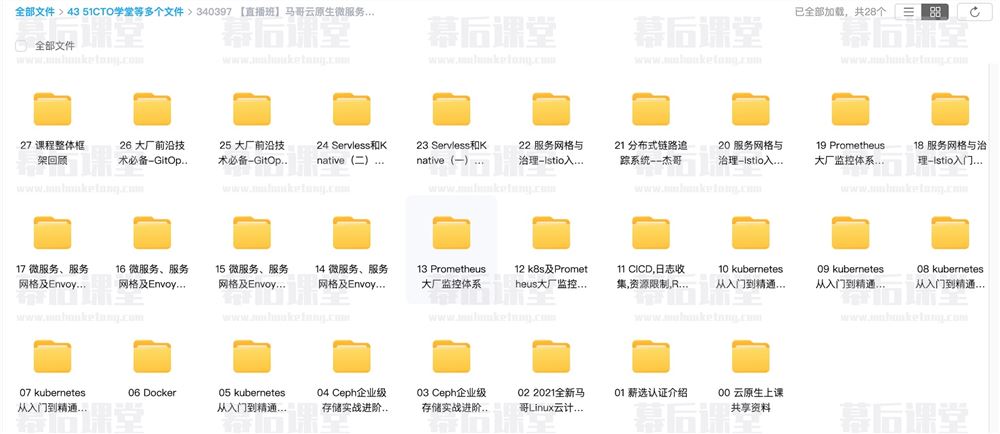 马哥教育云原生微服务治理大厂冲刺班2022培训课程视频百度网盘云