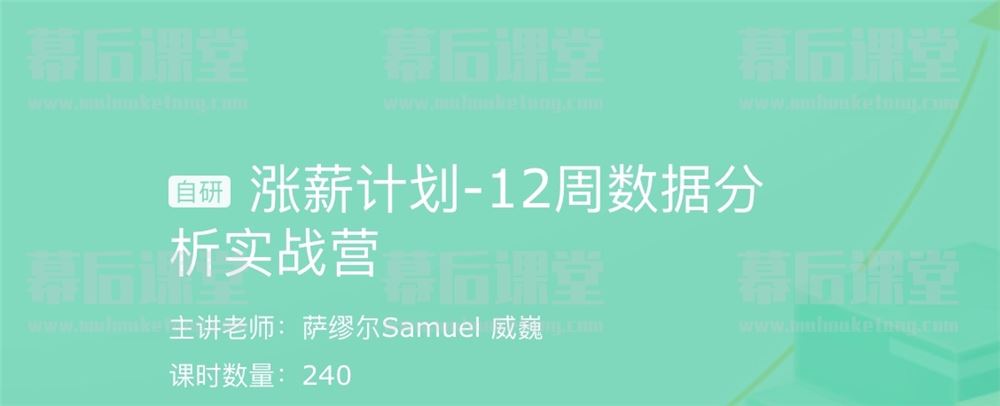 网易云课堂有道涨薪计划-12周数据分析实战营2022培训课程视频百度网盘云